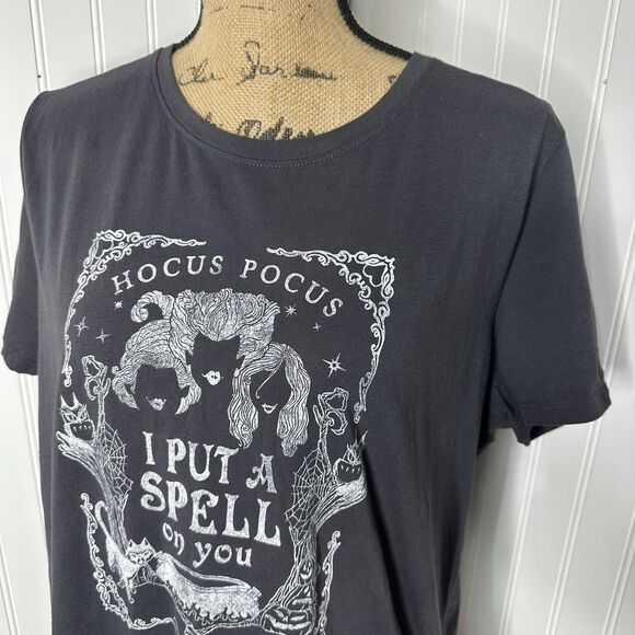 Disney Hocus Pocus T Shirt Sz XL Gray I Put A Spell On You Halloween Maurices - Picture 2 of 13